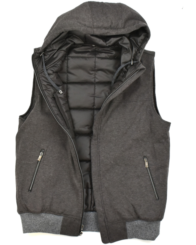 REVERSIBLE PADDED VEST IN CASHCOT FLEECE