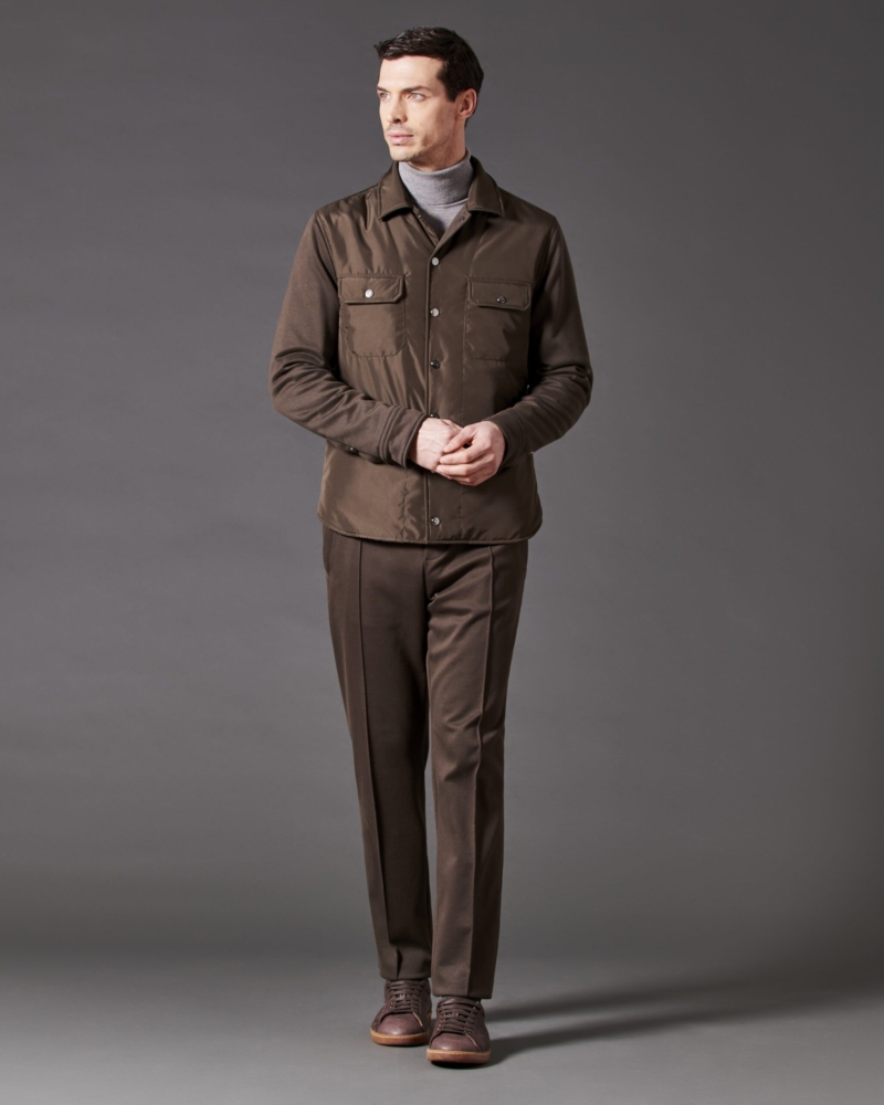 TECHNICAL LEISURE SET IN BRUSHED COTTON AND RECYCLED NYLON