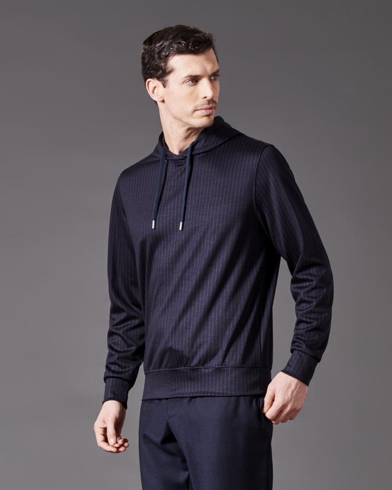 PURE MERINO WOOL HOODED SWEATSHIRT