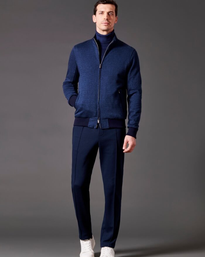 PIED-DE-POULE WINTER COTTON LEISURE SUIT