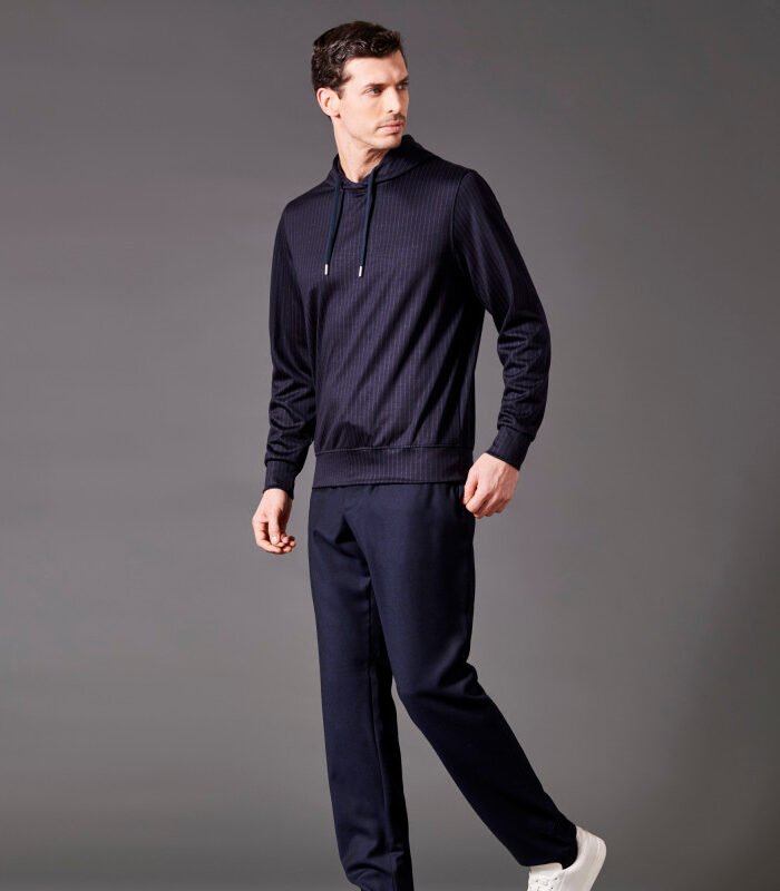 PURE MERINO WOOL HOODED SWEATSHIRT