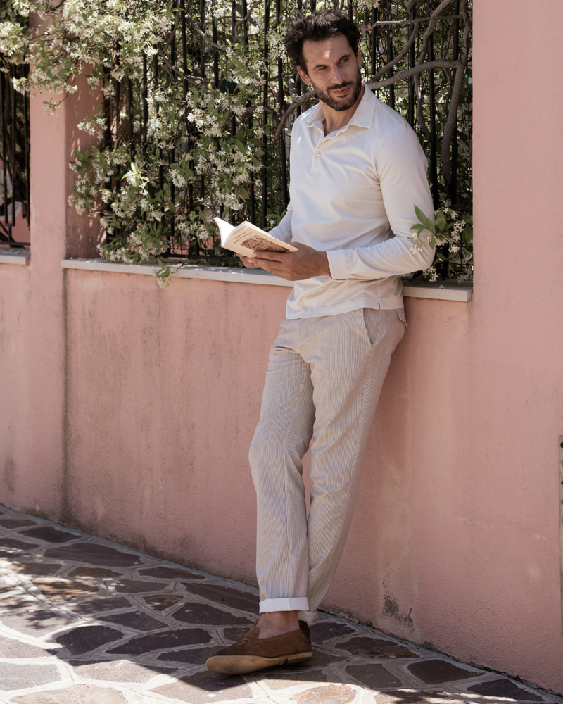 SUPIMA COTTON LONG-SLEEVE POLO SHIRT