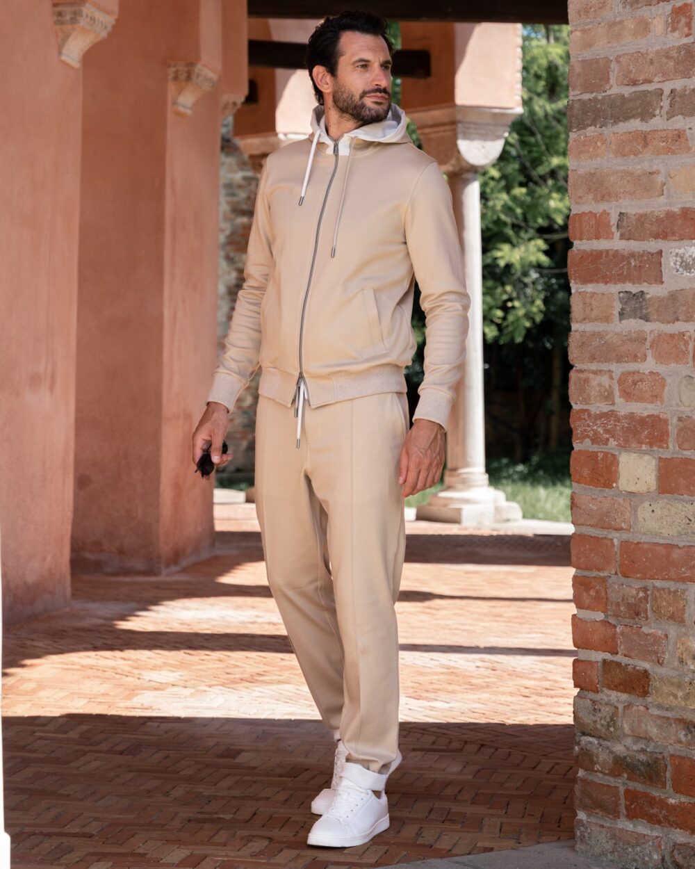 DOUBLE-COLORED SUPIMA COTTON JERSEY LEISURE SUIT