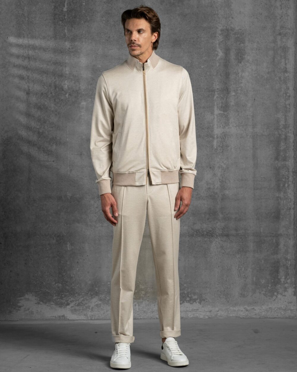 MELANGE SUPIMA COTTON JERSEY LEISURE SUIT