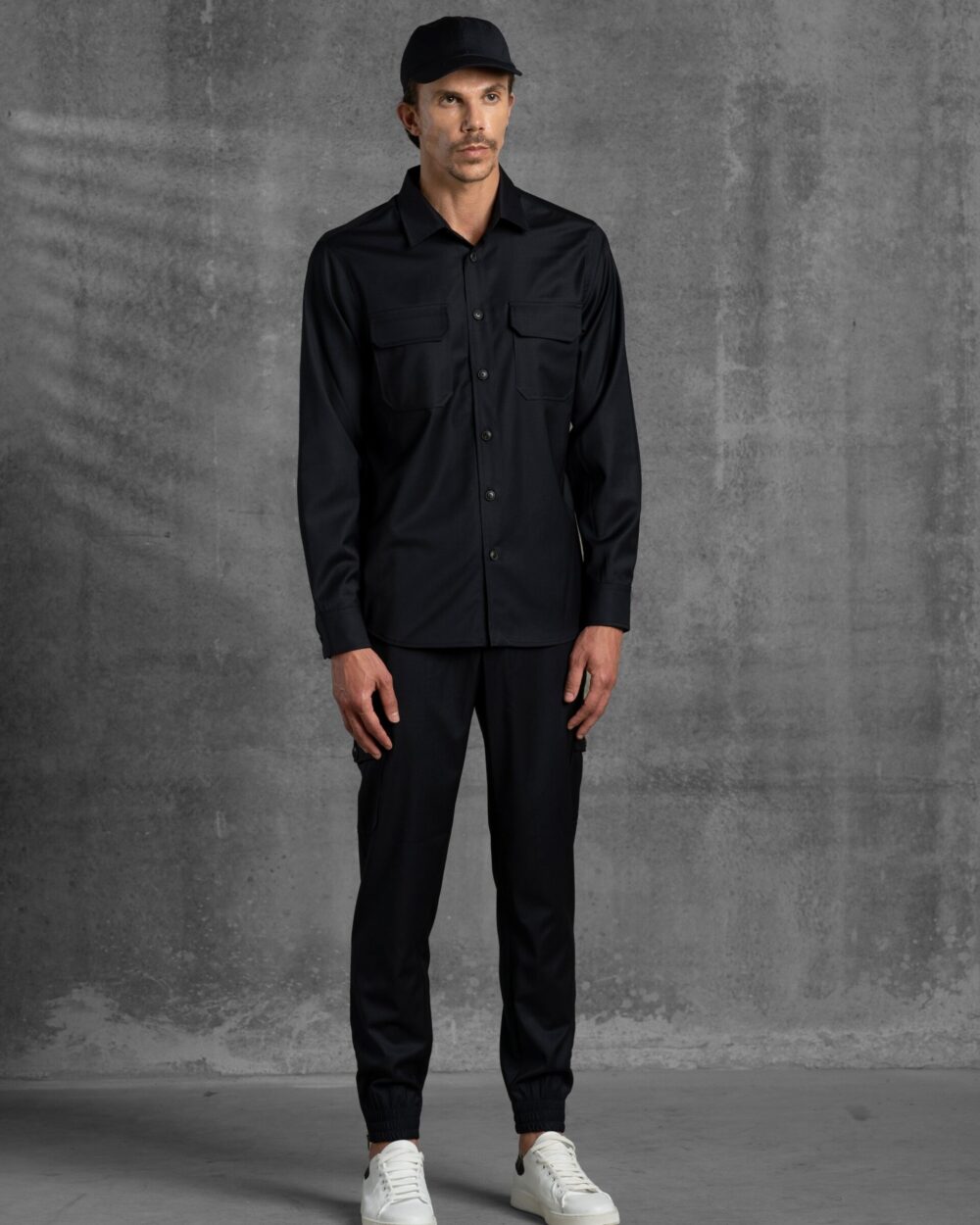 TRENDY CHIC OVERSHIRT AND EASY-FIT PANTS SET IN EXTRAFINE MERINO WOOL