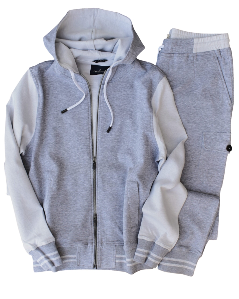 TRACKSUIT SET IN PURE SUPIMA COTTON LIGHT-FLEECE FOR STYLE AND COMFORT