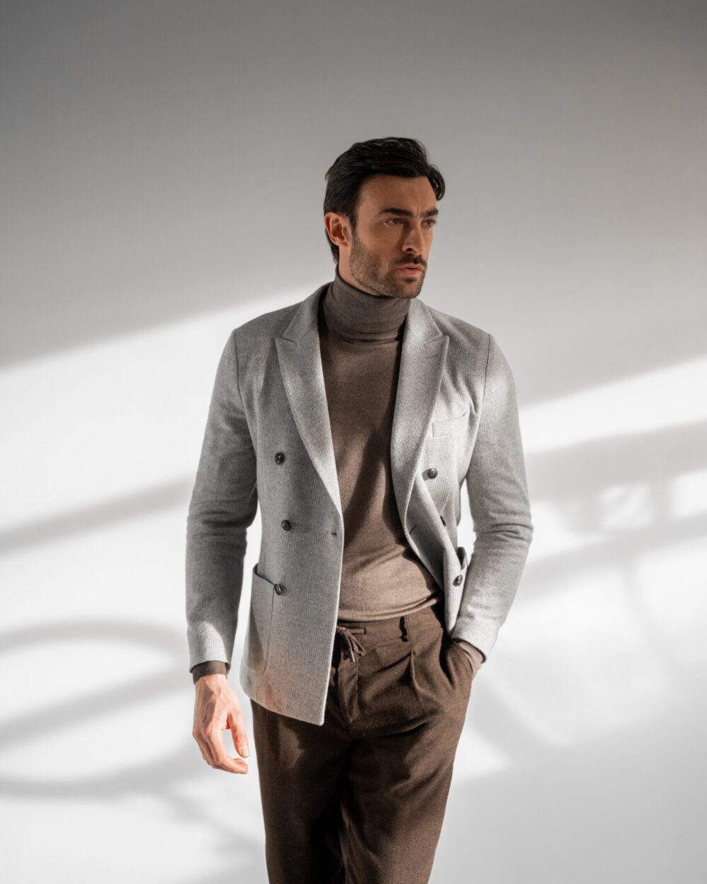 DOUBLE-BREASTED BLAZER WOOLCOT GESSATO DESIGN