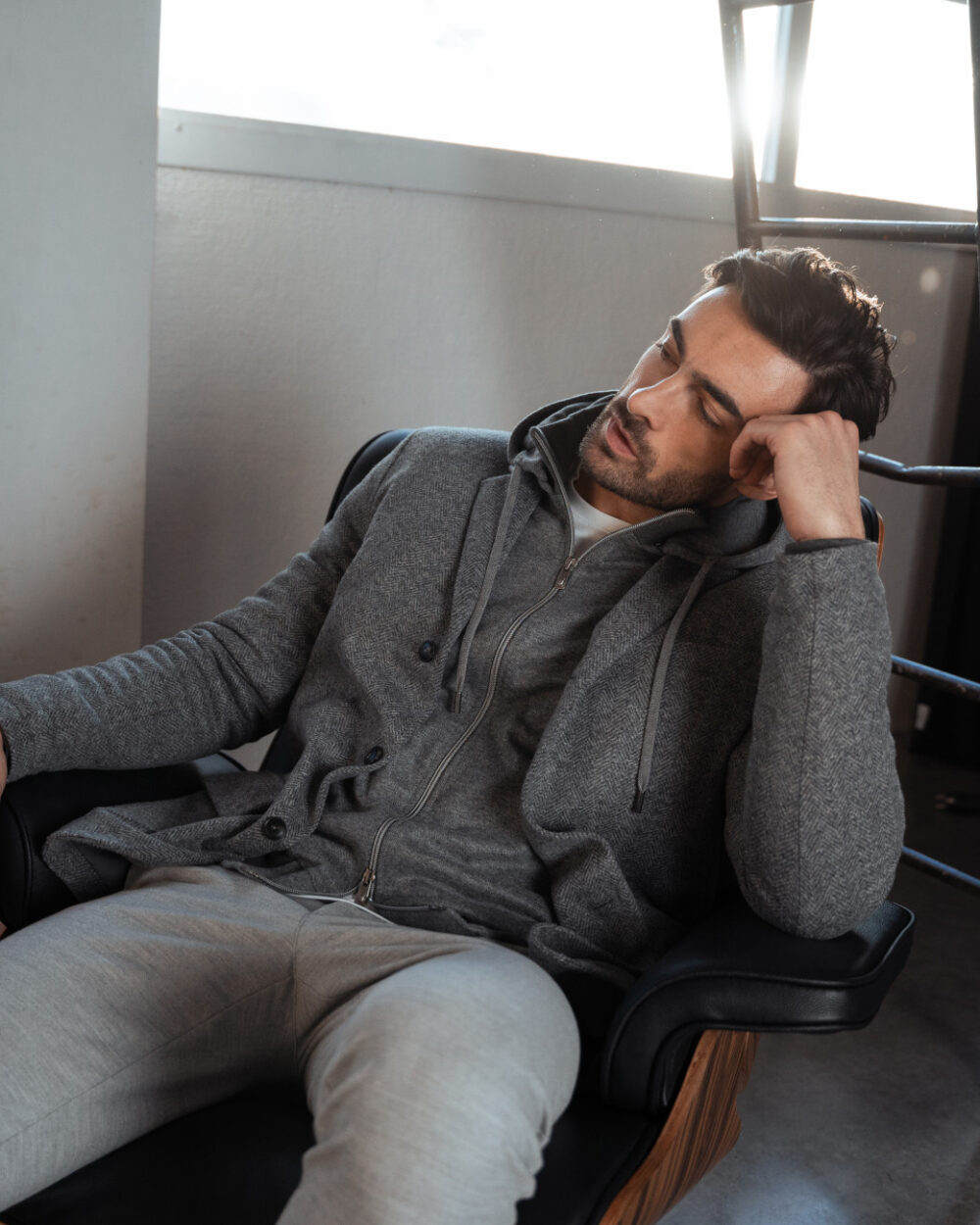 CHEVRON BRUSHED JACKET WITH THERMORE