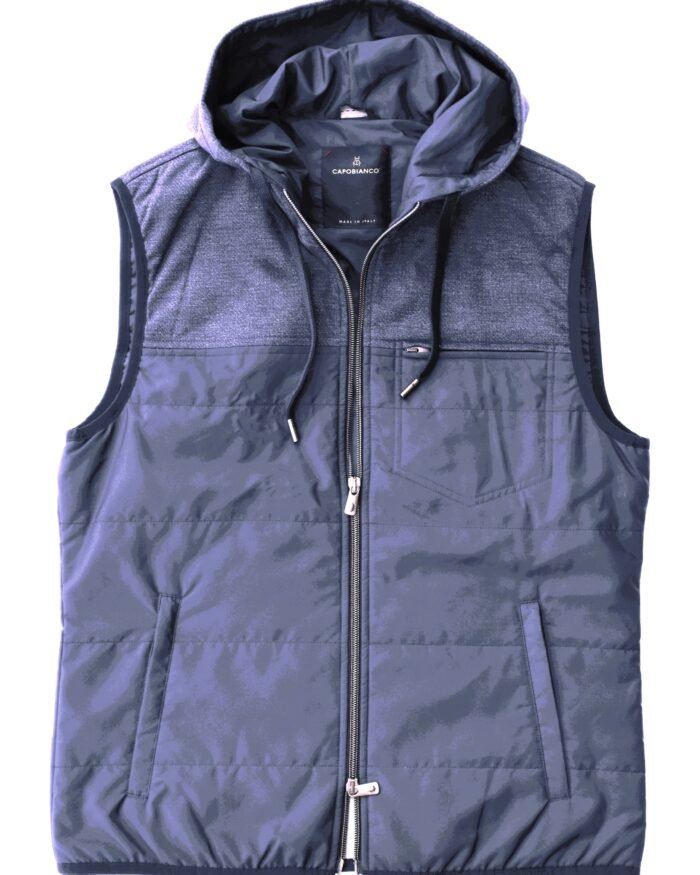 TRENDY AND SUSTAINABLE RECYCLED NYLON GILET WITH SUPIMA COTTON