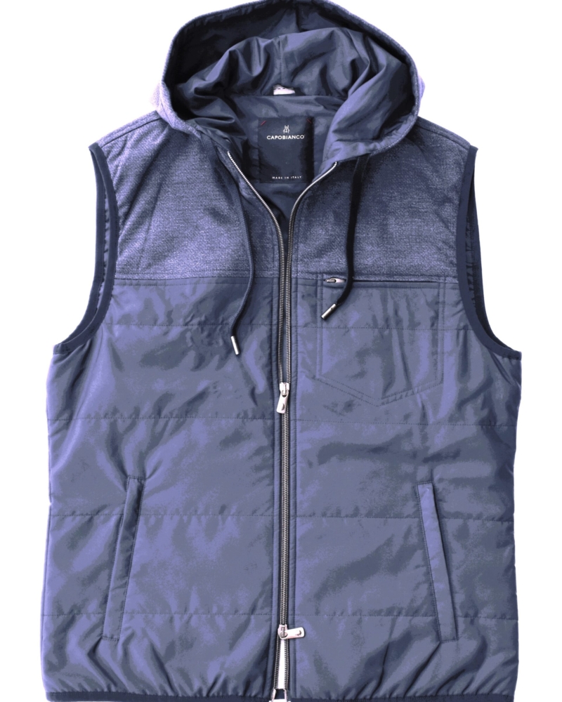 TRENDY AND SUSTAINABLE RECYCLED NYLON GILET WITH SUPIMA COTTON