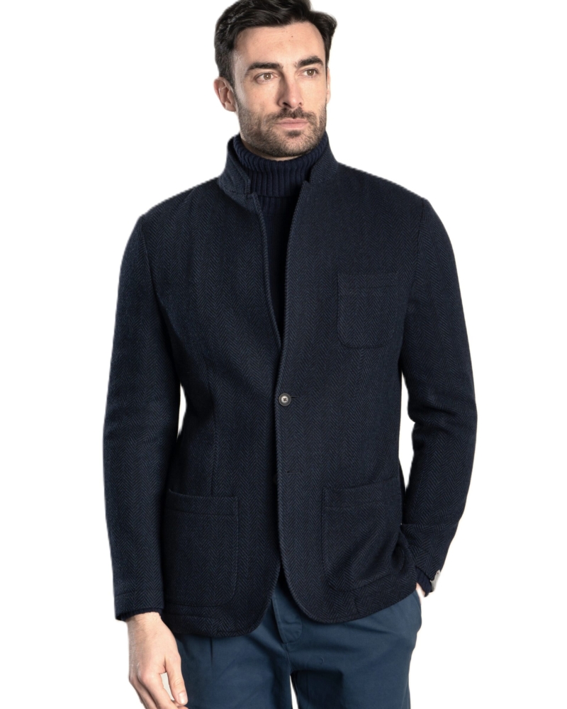 BLAZER WOOL SOFT CHEVRON DESIGN