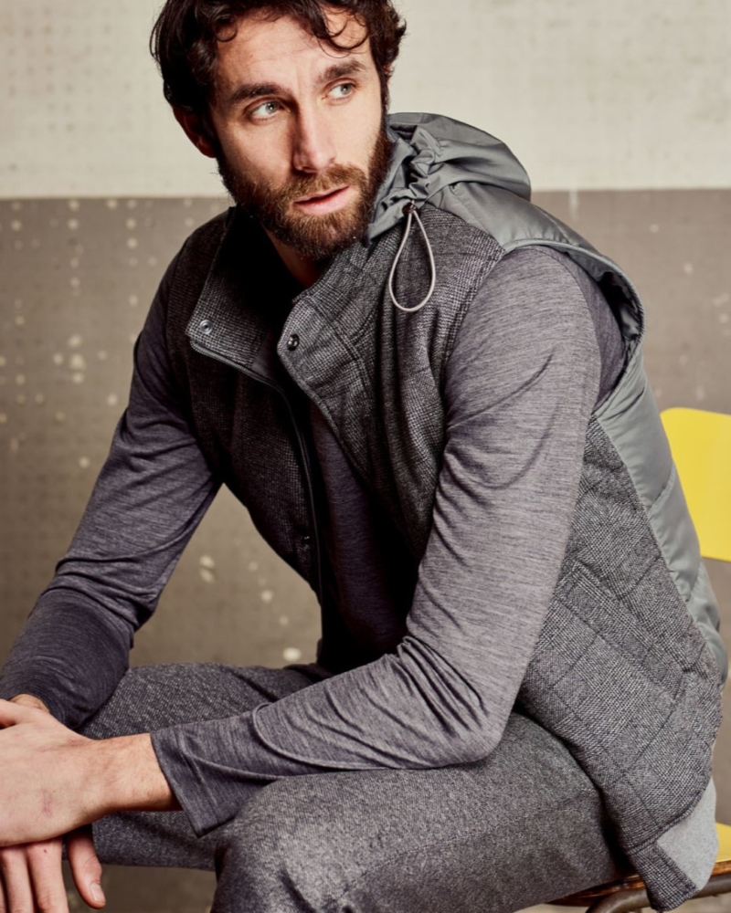 GILET PADDED IN CHEVRON WOOLCOT E NYLON WINDPROOF