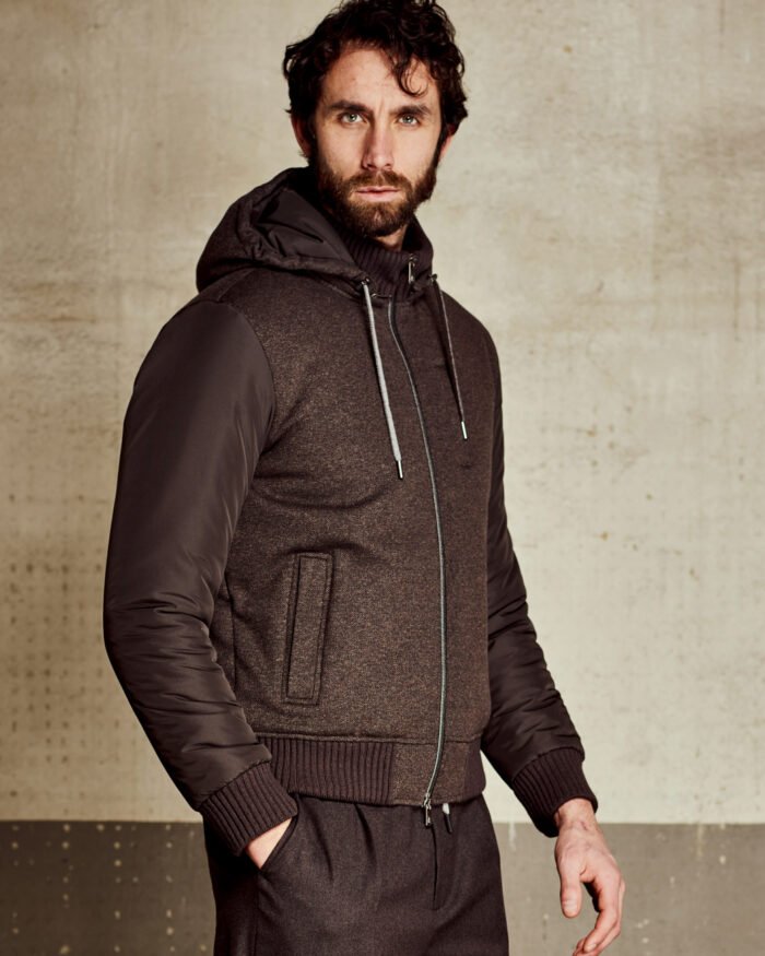 COMFORT-TECH PADDED BOMBER WITH DETACHABLE HOOD