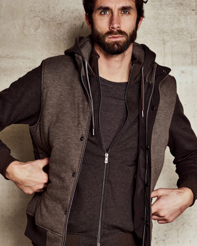 LUXURY-CASUAL GALLES WOOLCOT FLEECE PADDED VEST