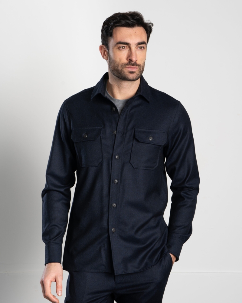 ELEGANT WASHABLE MERINO WOOL FLANNEL OVER-SHIRT