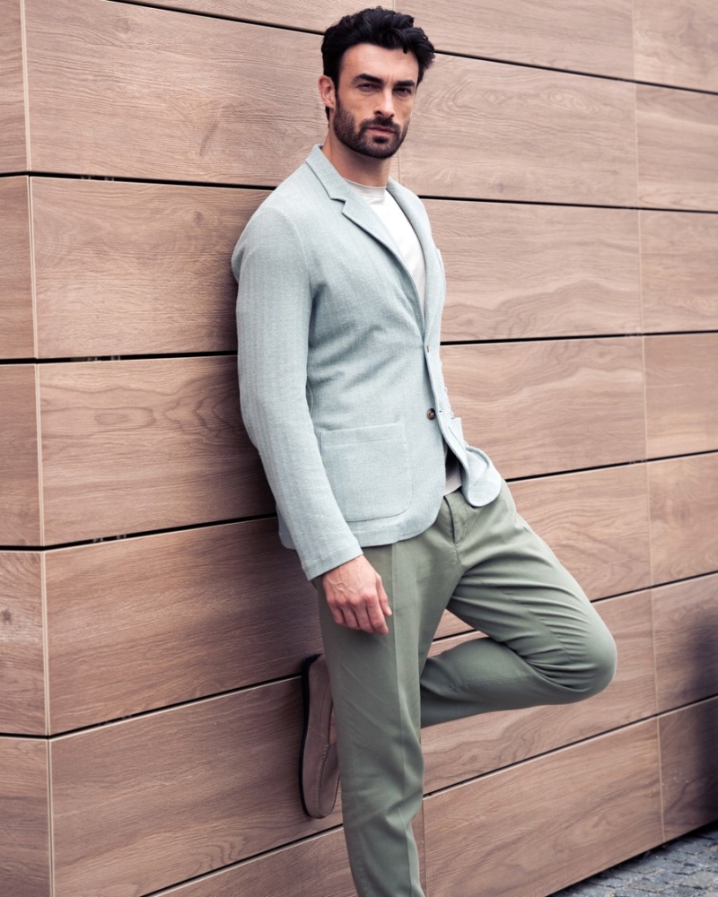 BLAZER SOFT-JERSEY LINEN-COTTON