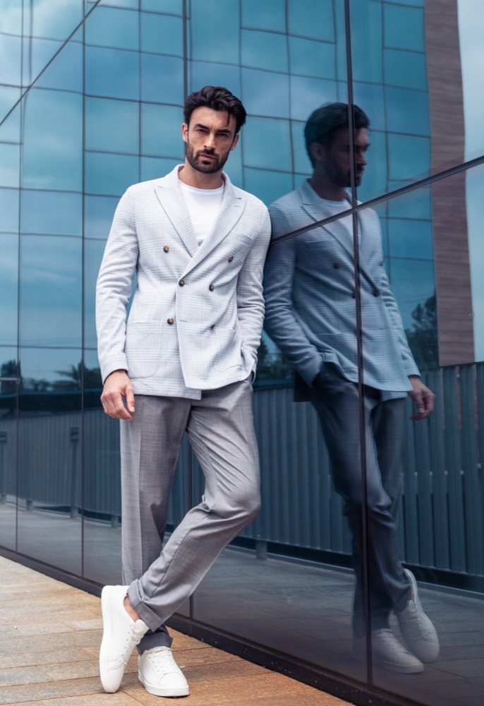 DOUBLE-BREASTED BLAZER SOFT-JERSEY