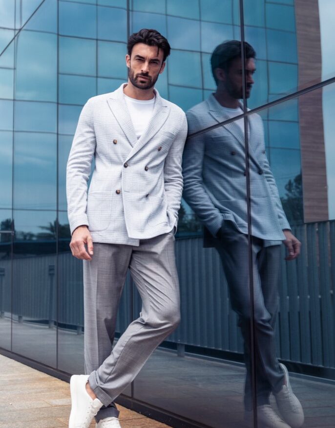 DOUBLE-BREASTED BLAZER SOFT-JERSEY