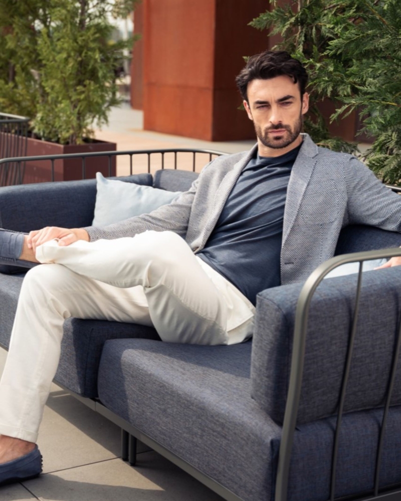 BLAZER SOFT-JERSEY LINEN-COTTON