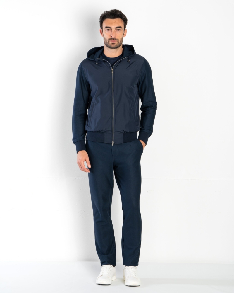 SPORTY-CHIC SUPIMA COTTON AND RAINPROOF NYLON TRACKSUIT SET