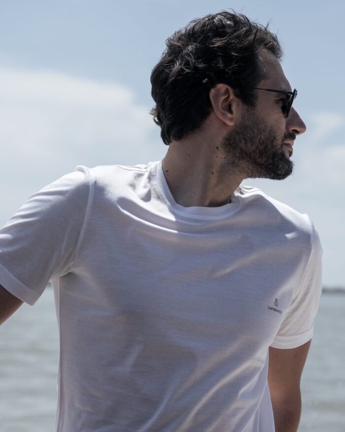 PREMIUM FILO DI SCOZIA COTTON T-SHIRT WITH LOGO ON CHEST