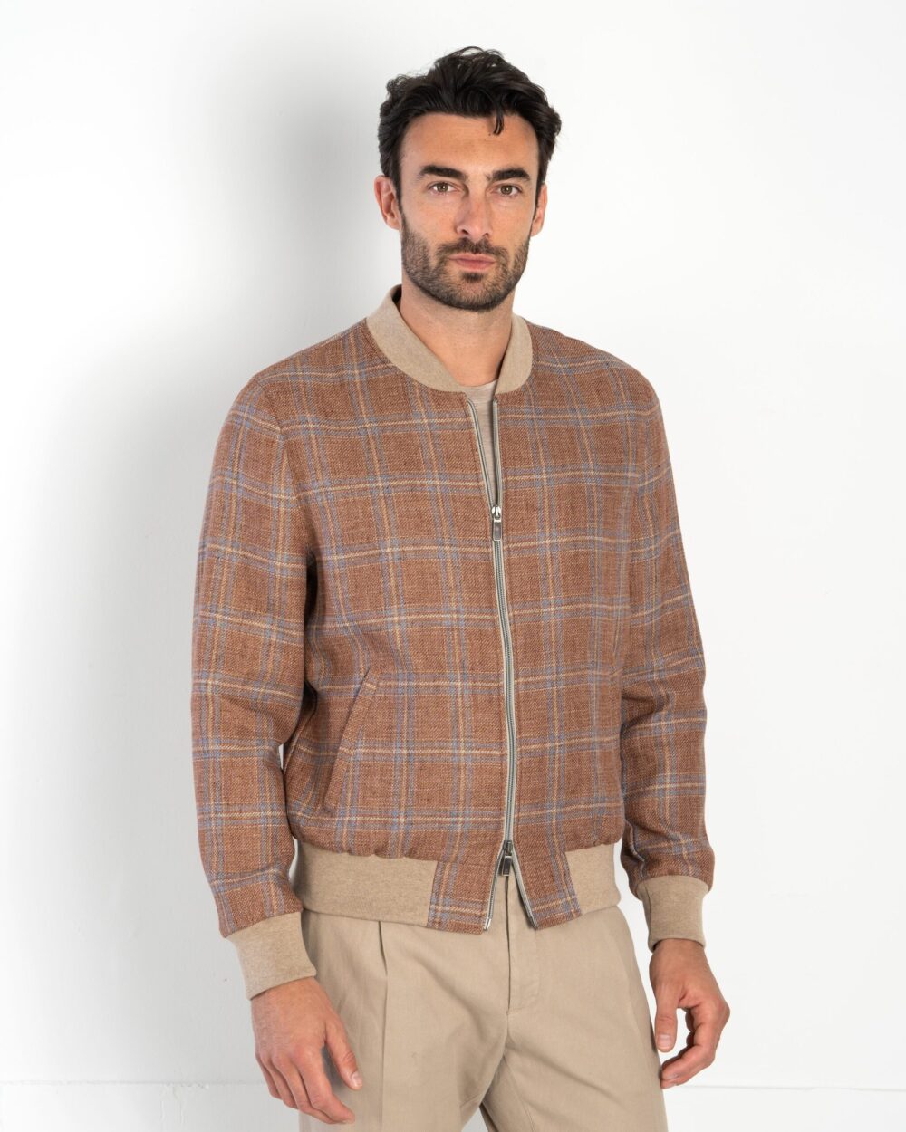 BOMBER JACKET IN PREMIUM COTTON-LINEN