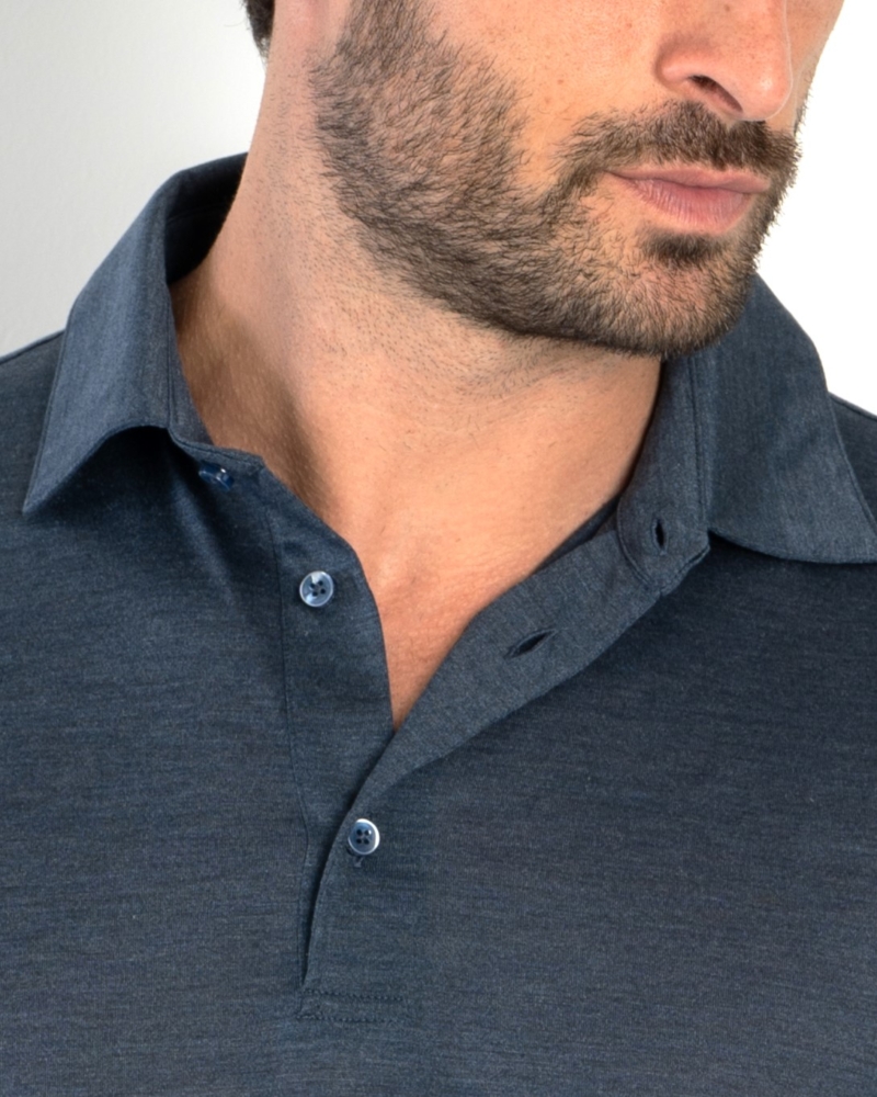 ULTRA-LIGHT PURE SILK SHORT-SLEEVE POLO SHIRT