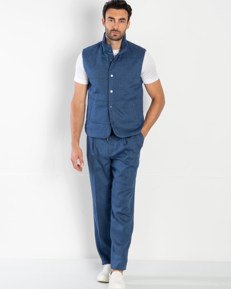 TROUSERS IN COTTON-LINEN TWILL