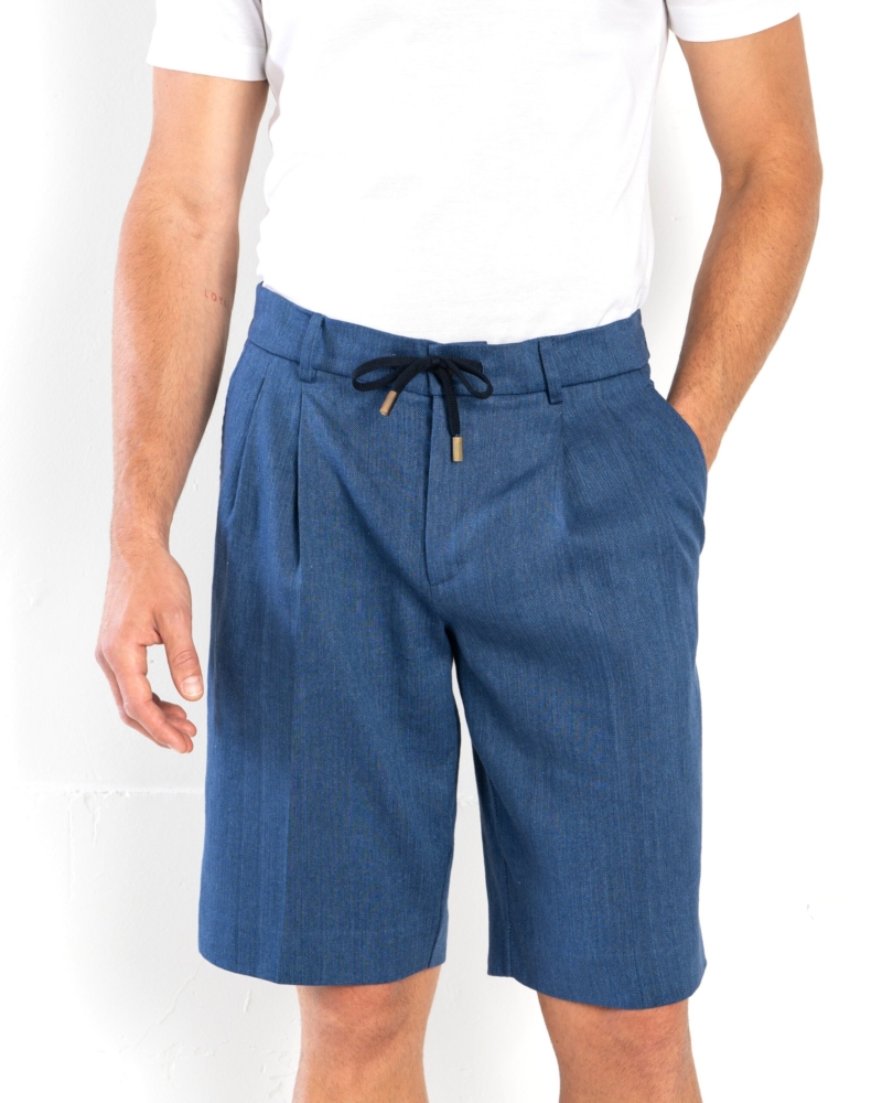 BERMUDA IN COTTON-LINEN TWILL