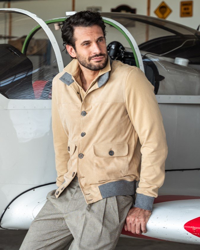 SUEDE AND SOFT FLEECE BLOUSON