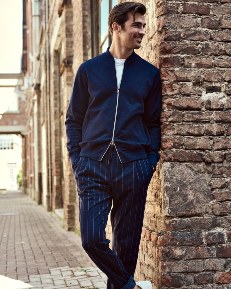 LONG-FIBER COTTON FULL-ZIP SWEATER