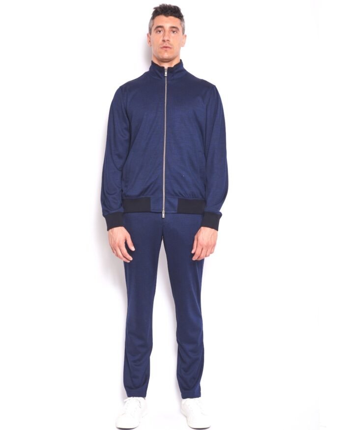 JACQUARD EXTRAFINE WOOL FLEECE LEISURE SUIT
