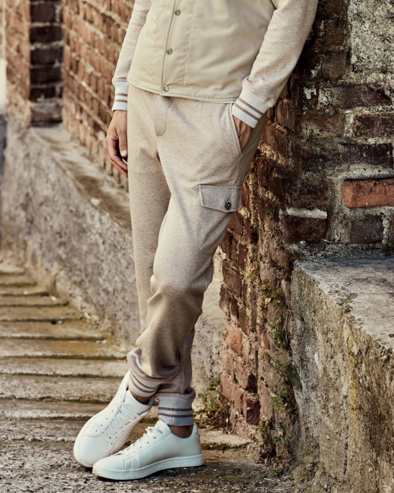 PURE SUPIMA LIGHT-FLEECE PANTS WITH TWO-TONE FINISH