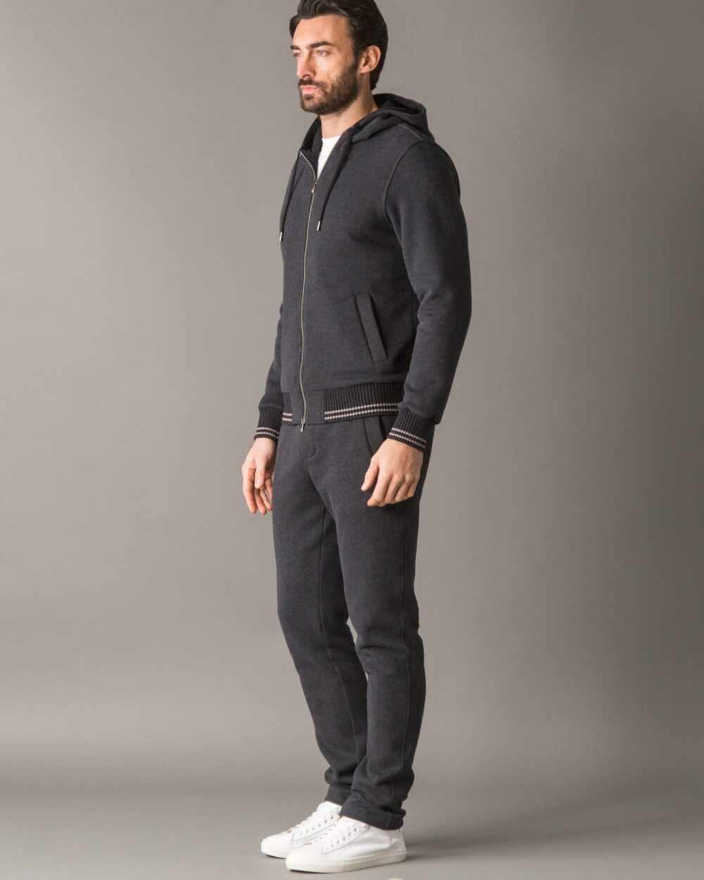 CASUAL-CHIC COTTON-CASHMERE FLEECE TRACKSUIT