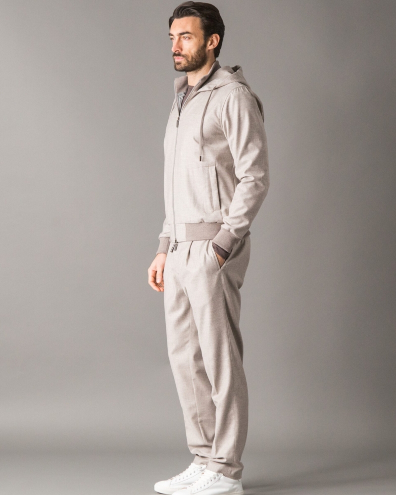 LUXURY-CASUAL SET IN LORO PIANA FLANNEL WITH CASHWOOL AND WOOL-CASHMERE BLEND