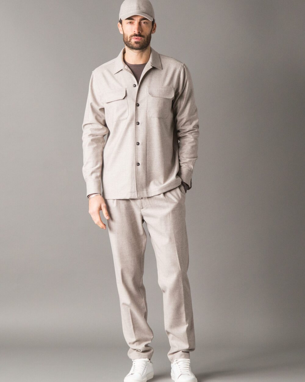 LUXURY SET IN PRECIOUS LORO PIANA WOOL AND CASHMERE FLANNEL