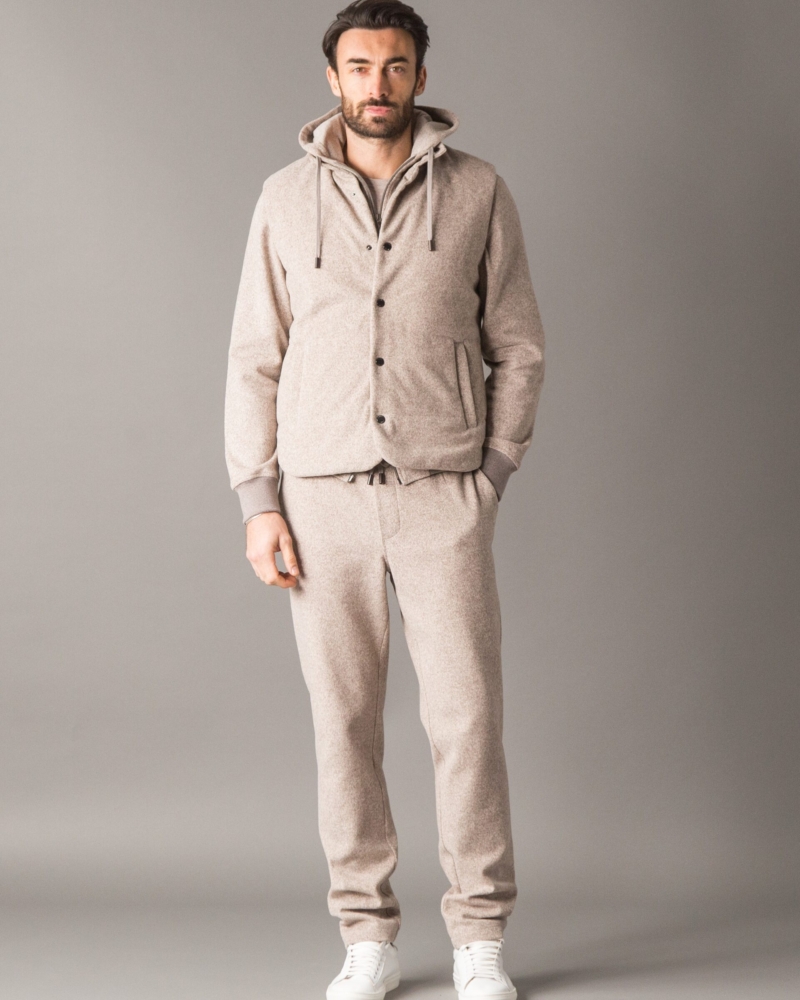 VEST IN WOOLCOT FELTED WITH THERMAL ECO‑PADDING