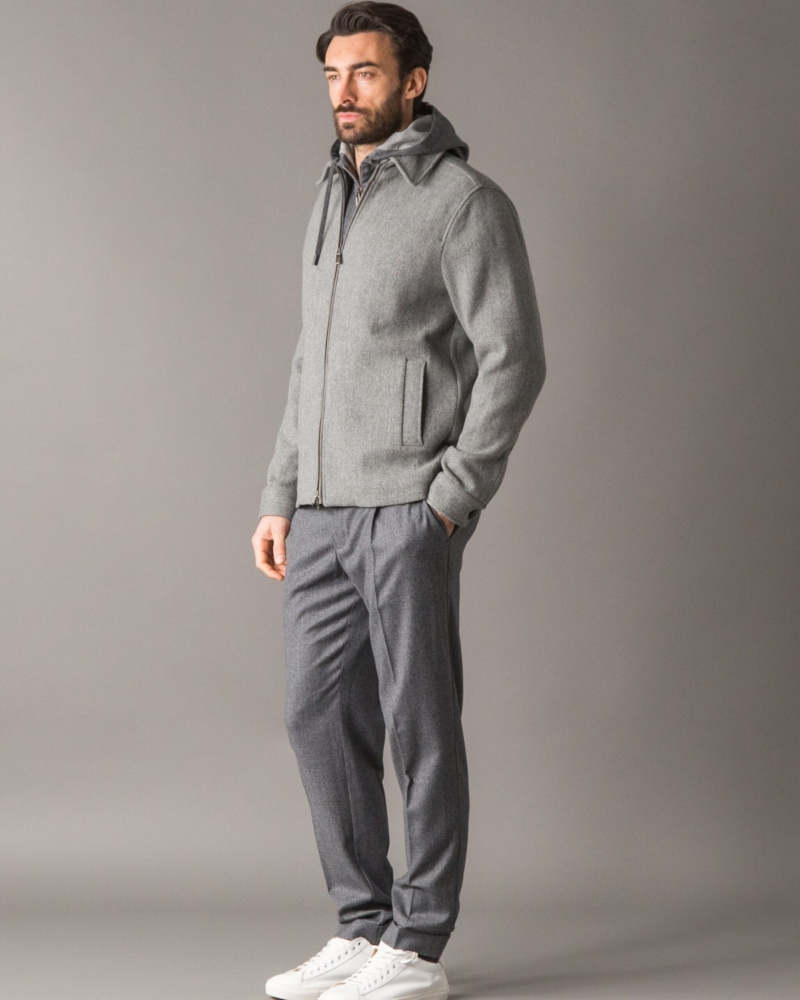 OVER JACKET IN MELANGE WOOL‑CASHMERE