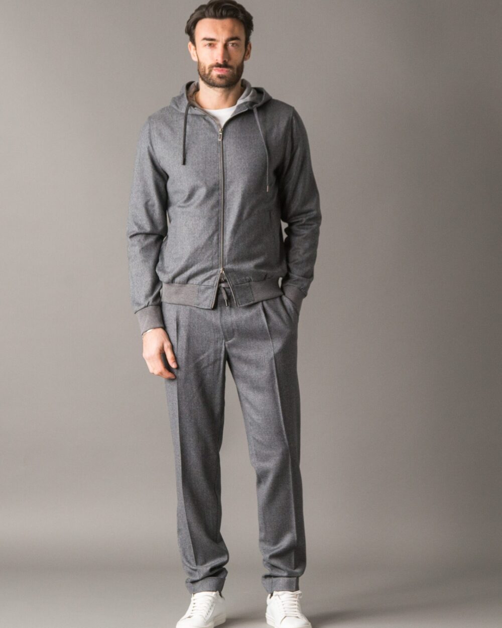 LEISURE‑CHIC MERINO WOOL FLANNEL SET