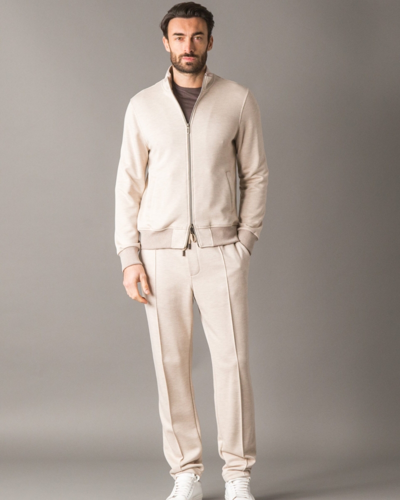 LUXURY LEISURE TRACKSUIT SET IN CASHCOT‑MODAL MELANGE