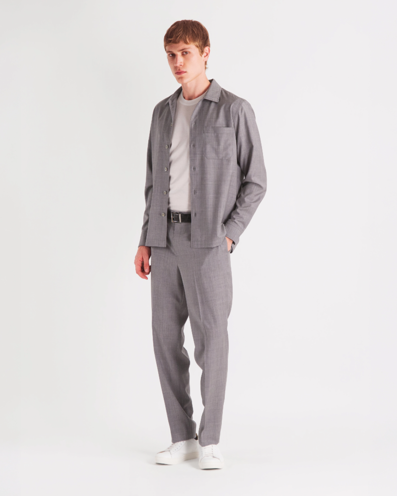 REDA MERINO WOOL OVER‑SHIRT AND TROUSERS SET